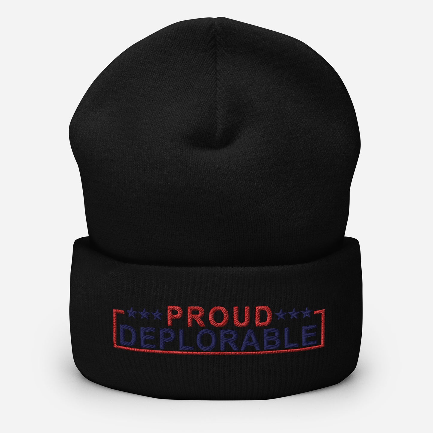 PROUD DEPLORABLE - BLUE & RED BEANIE