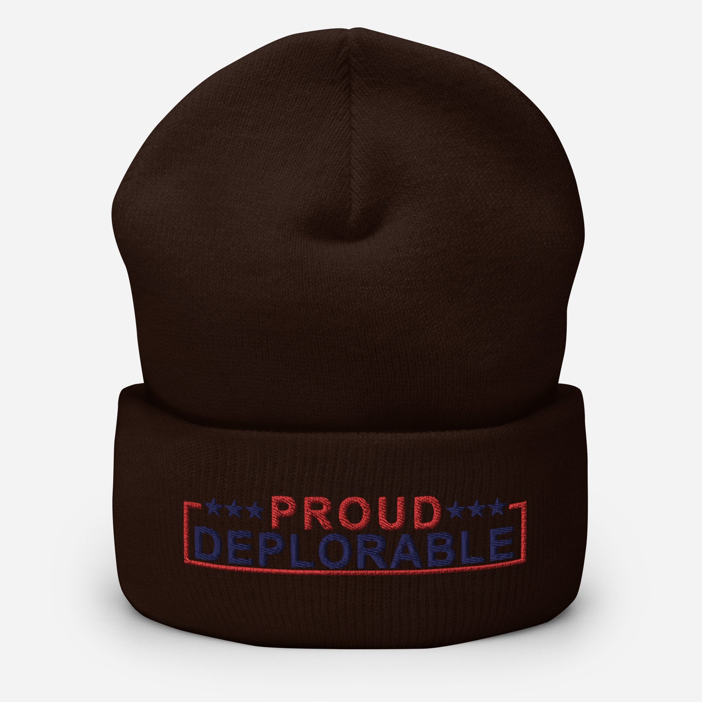 PROUD DEPLORABLE - BLUE & RED BEANIE