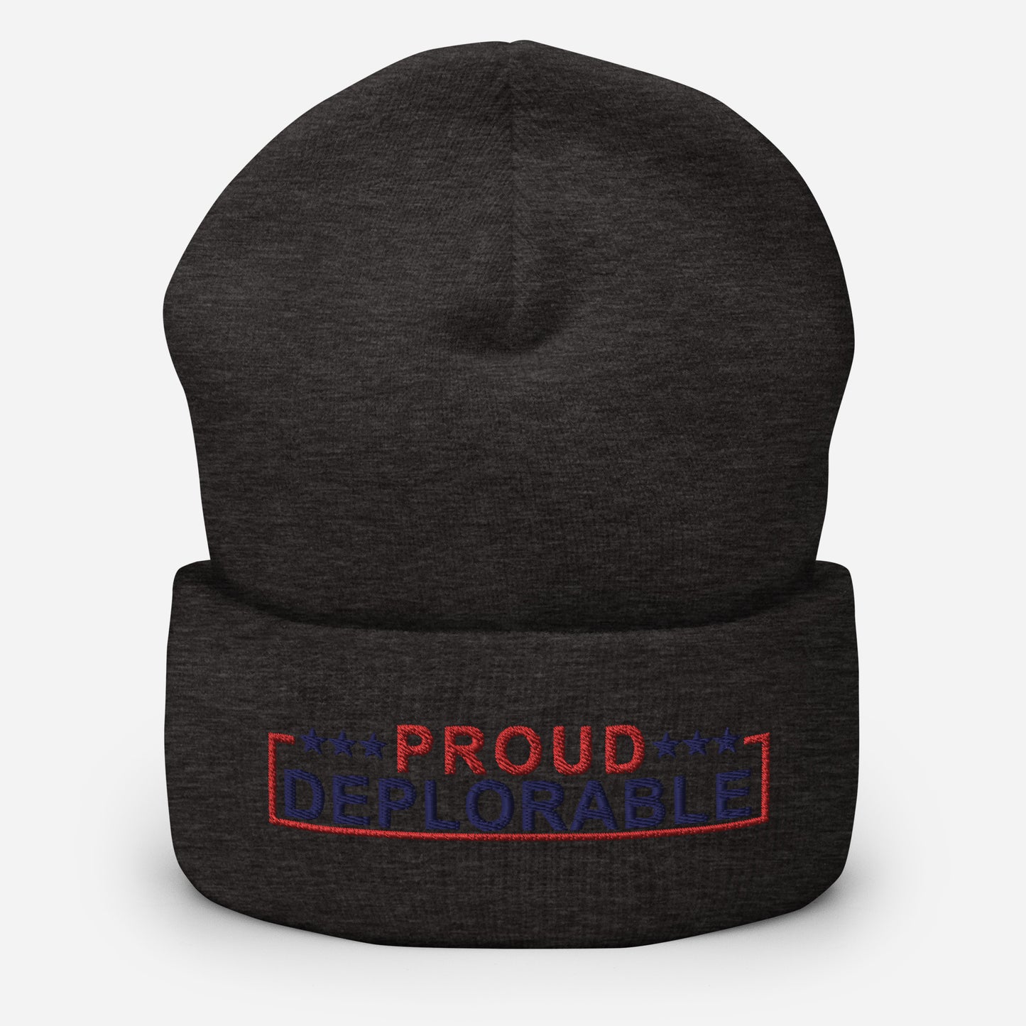 PROUD DEPLORABLE - BLUE & RED BEANIE