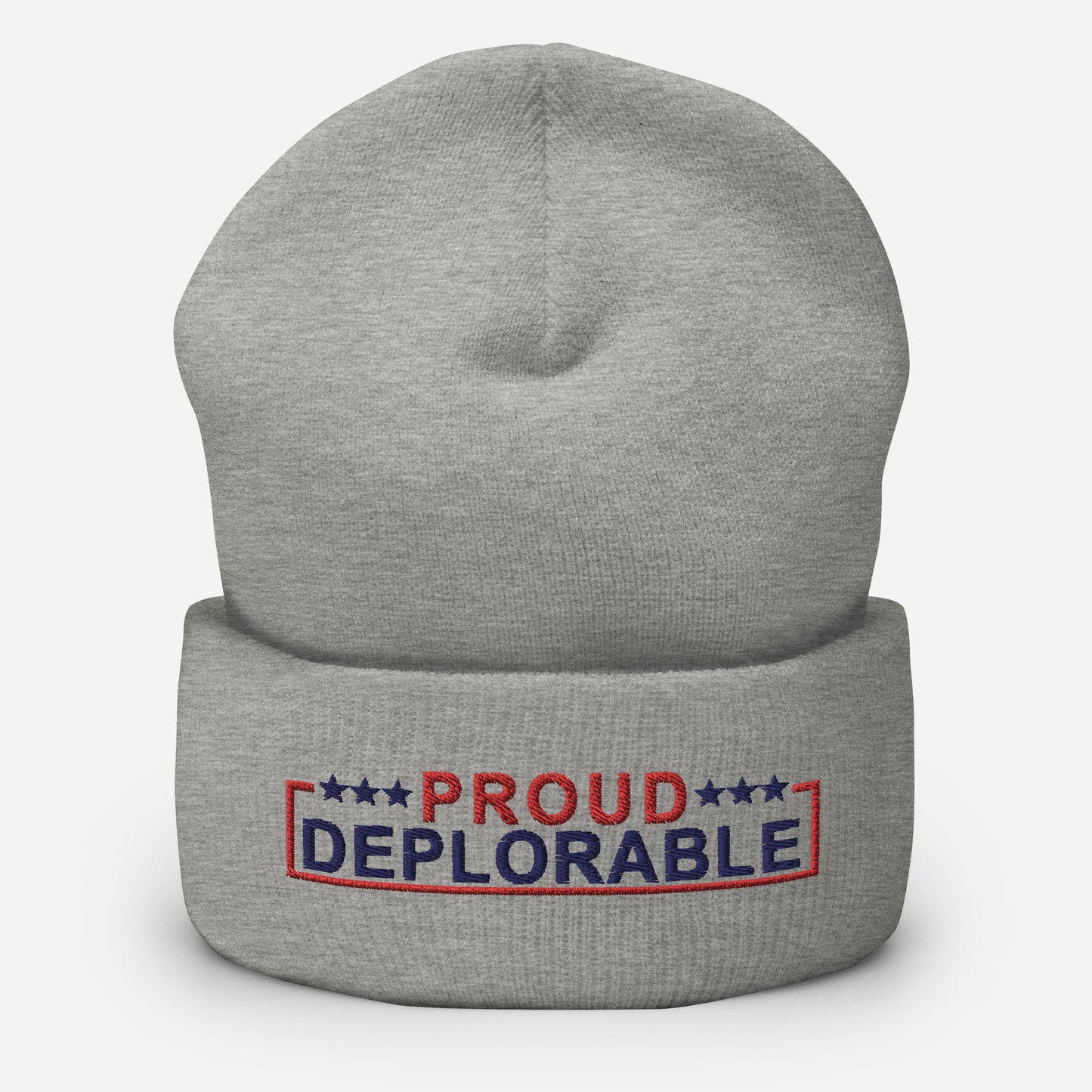 PROUD DEPLORABLE - BLUE & RED BEANIE