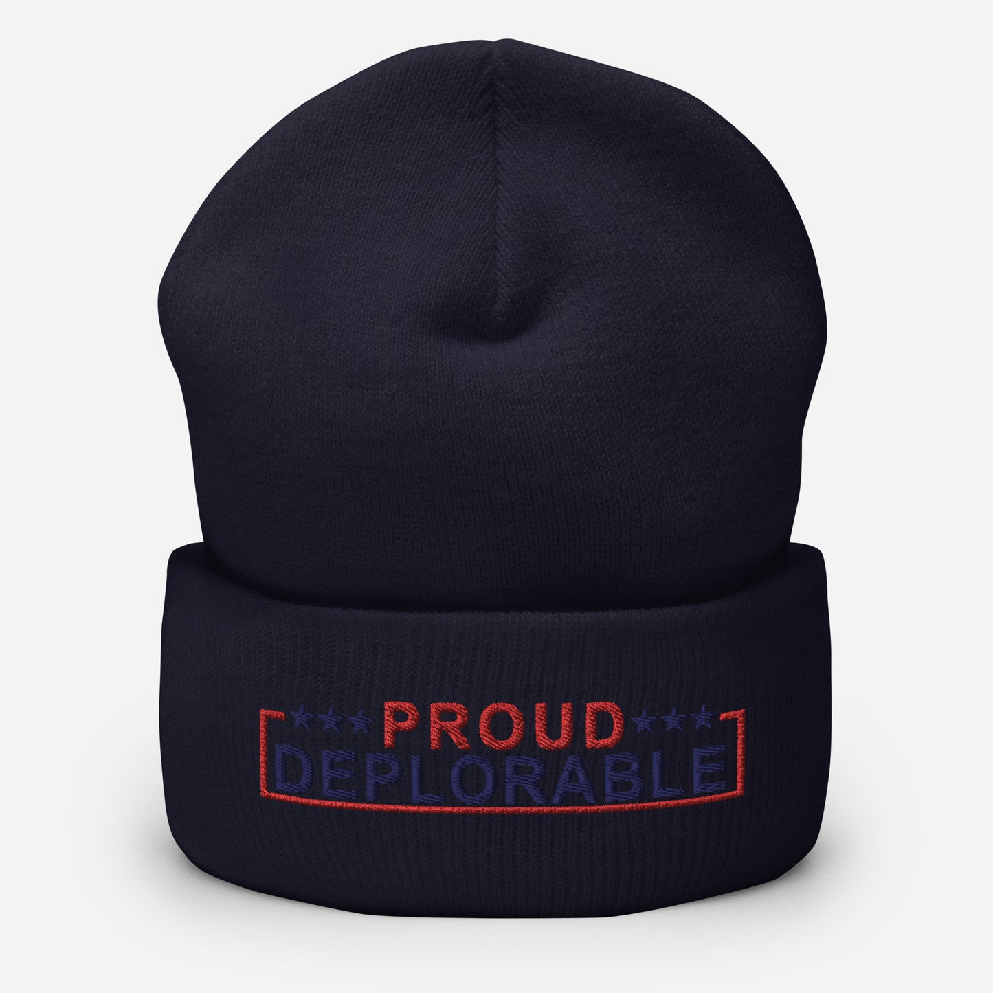 PROUD DEPLORABLE - BLUE & RED BEANIE