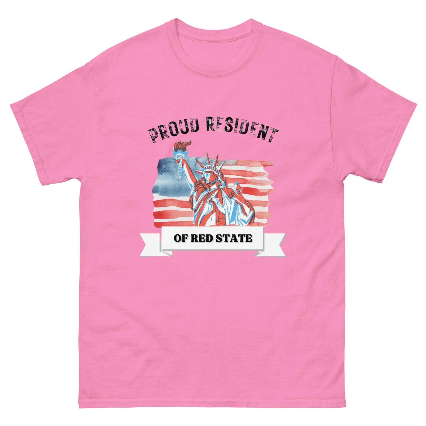 "PROUD RESIDENT OF RED STATE" BLACK VERS. - UNISEX T-SHIRT