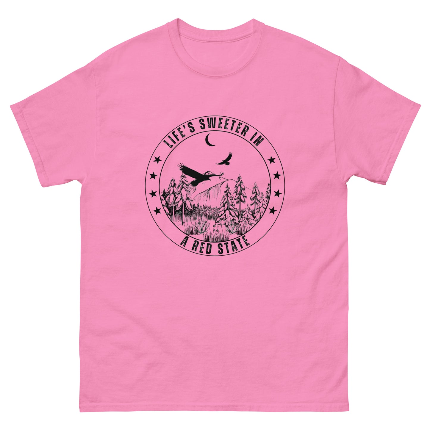 "LIFE'S SWEETER IN A RED STATE" BLACK VERS. - UNISEX T-SHIRT