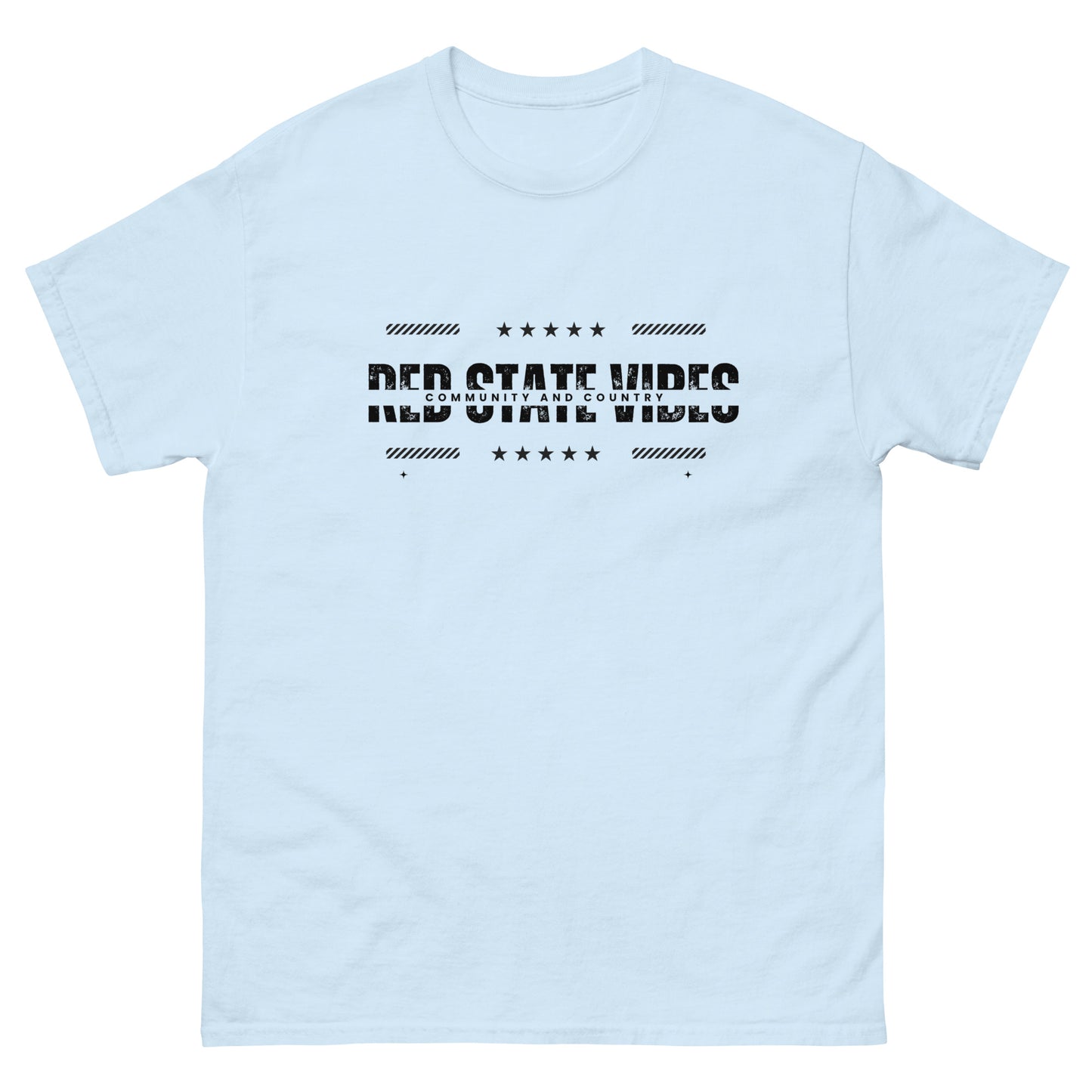 "RED STATE VIBES COMMUNITY AND COUNTRY" BLACK VERS. - UNISEX T-SHIRT