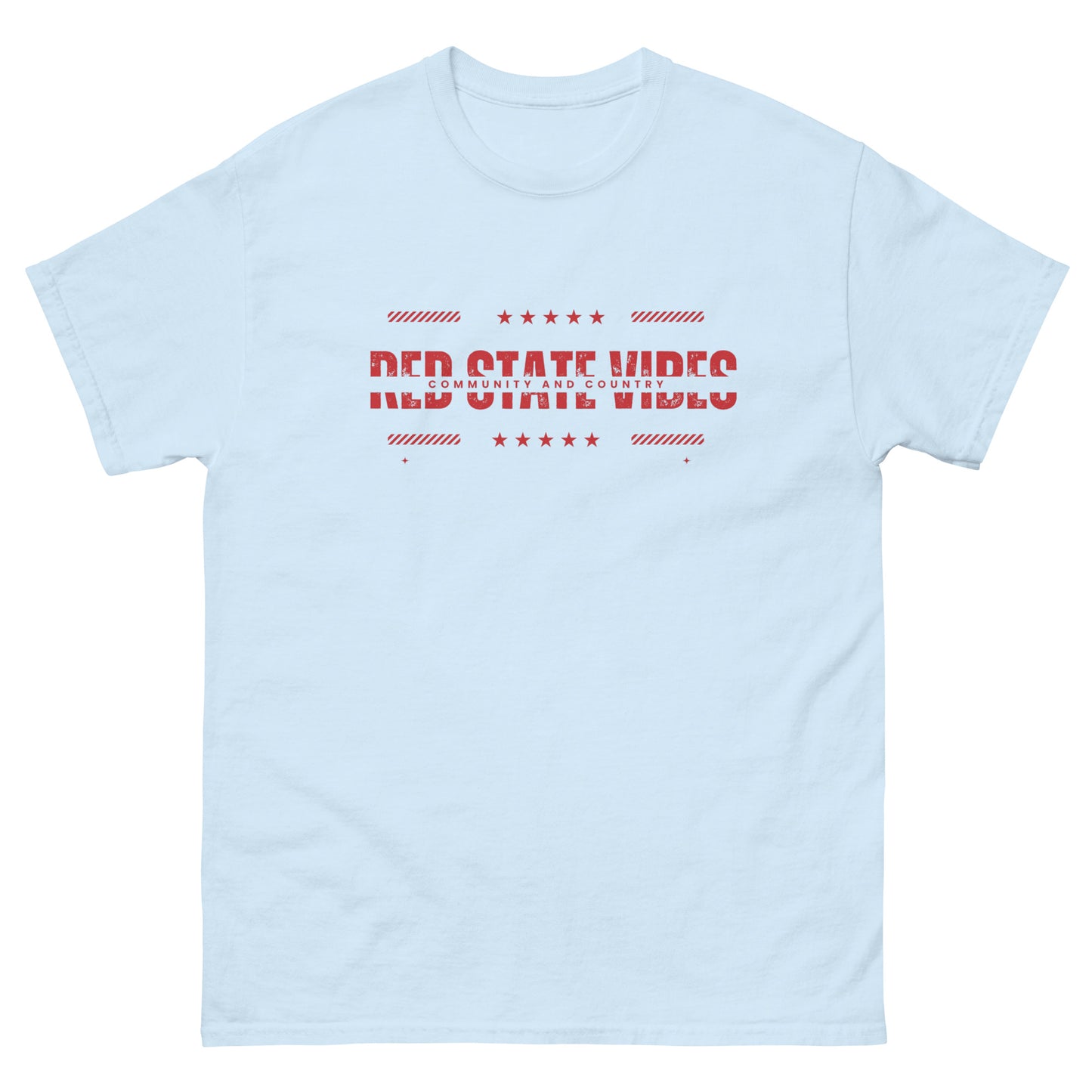 "RED STATE VIBES COMMUNITY AND COUNTRY" RED VERS. - UNISEX T-SHIRT