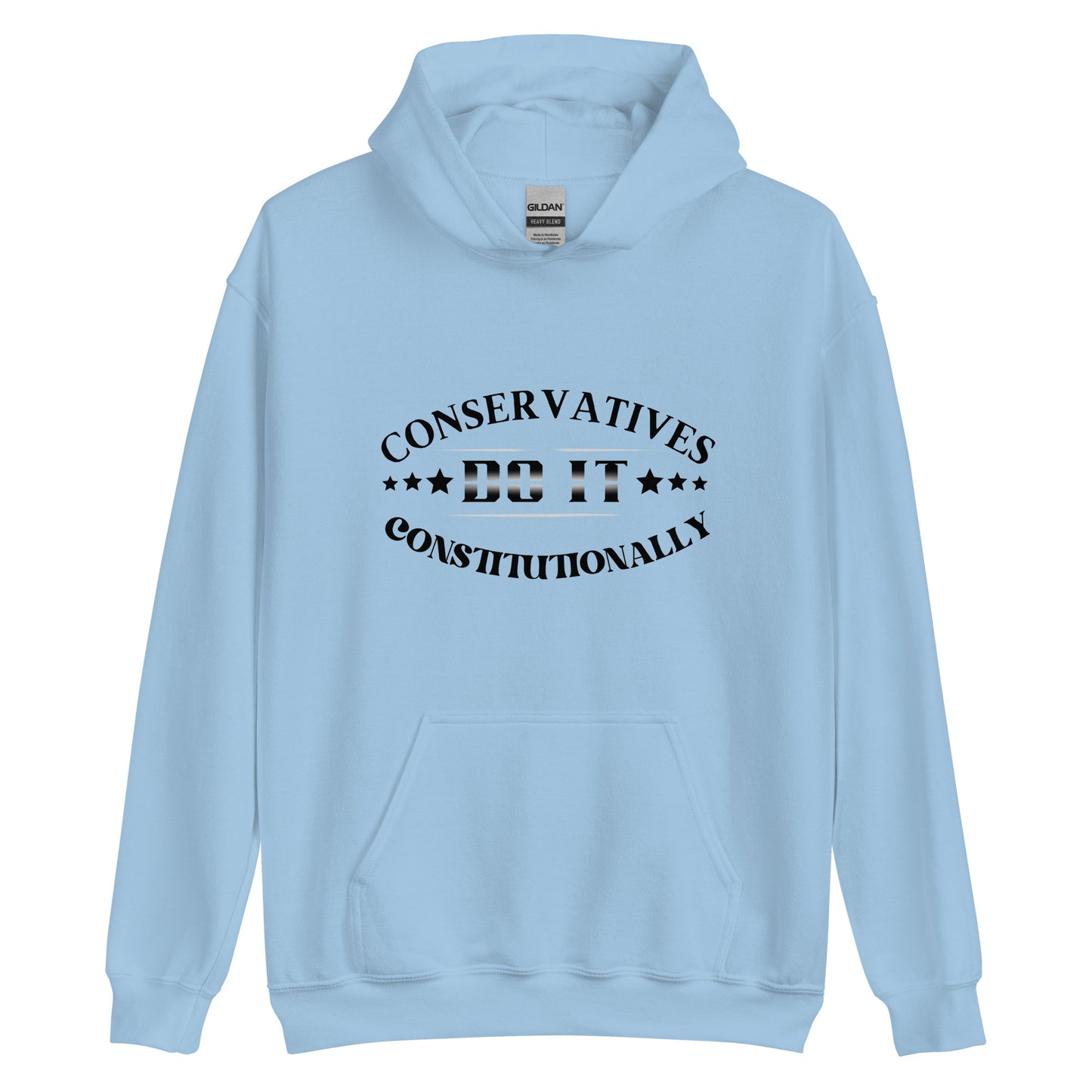 "CONSERVATIVES DO IT CONSTITUTIONALLY" BLACK VERS. - UNISEX HOODIE