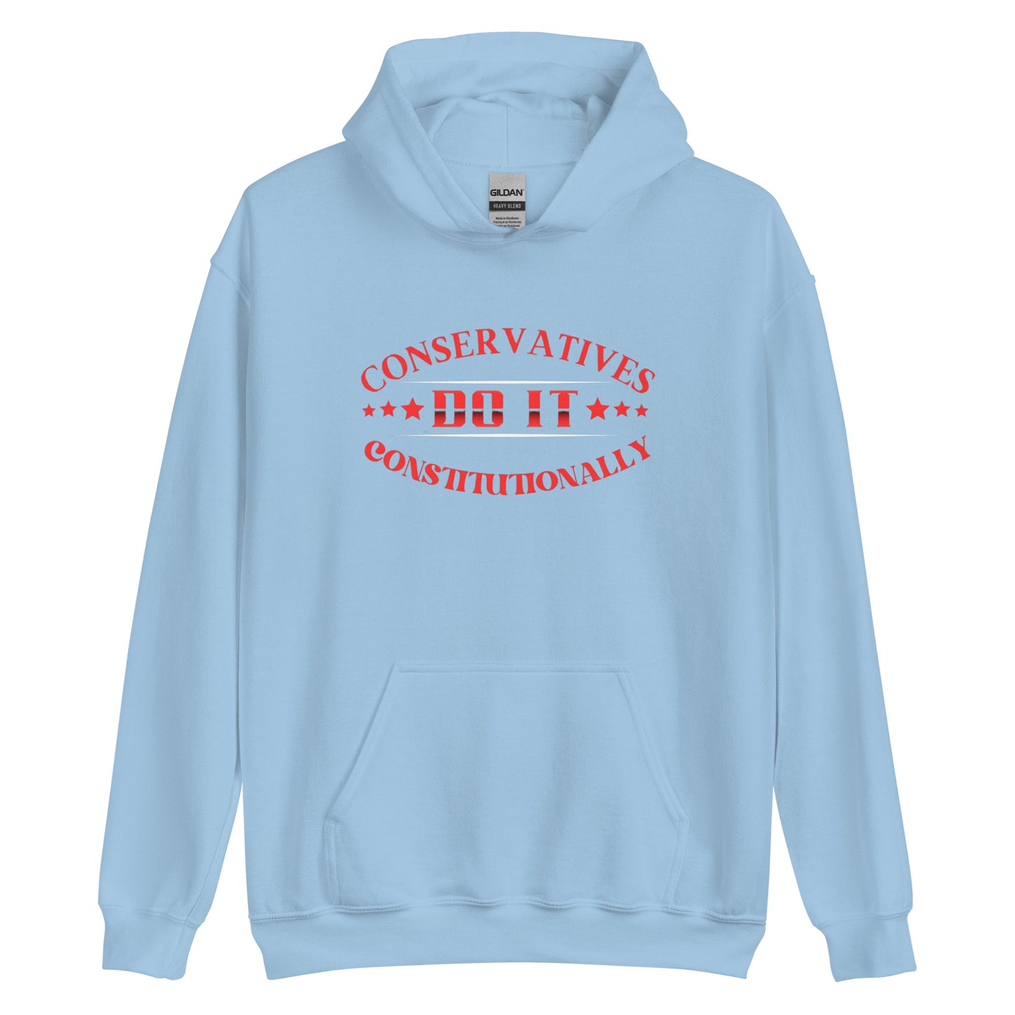 "CONSERVATIVES DO IT CONSTITUTIONALLY" RED VERS. - UNISEX HOODIE