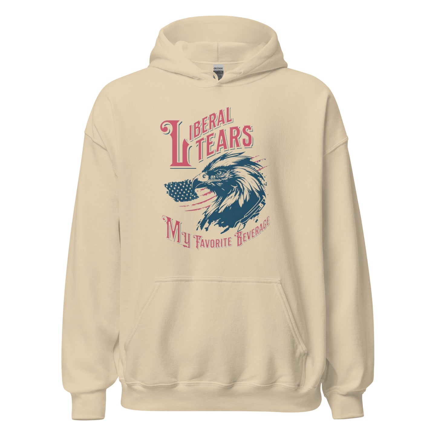 "LIBERAL TEARS MY FAVOURITE BEVERAGE" RED VERS.- UNISEX HOODIE