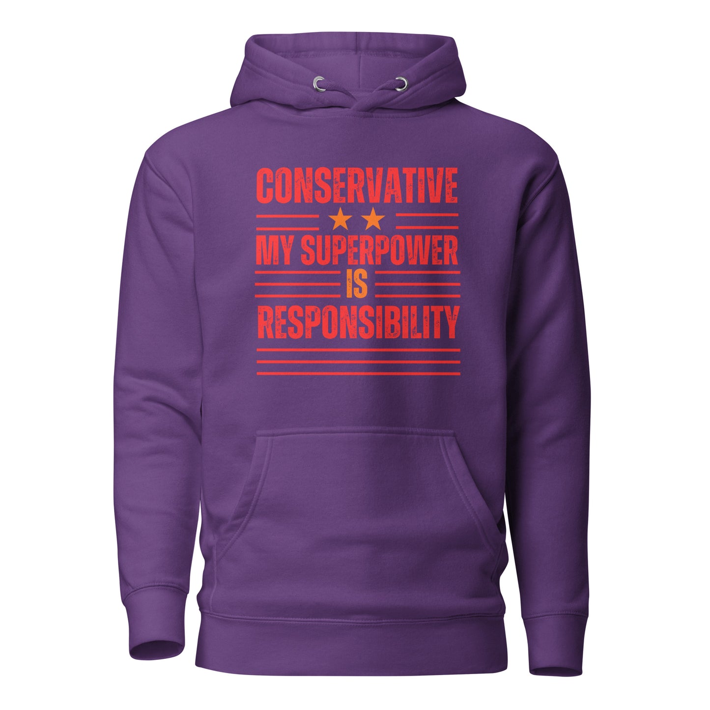 "CONSERVATIVE MY SUPERPPOWER IS RESPONSIBILITY" RED VERS. - UNISEX HOODIE