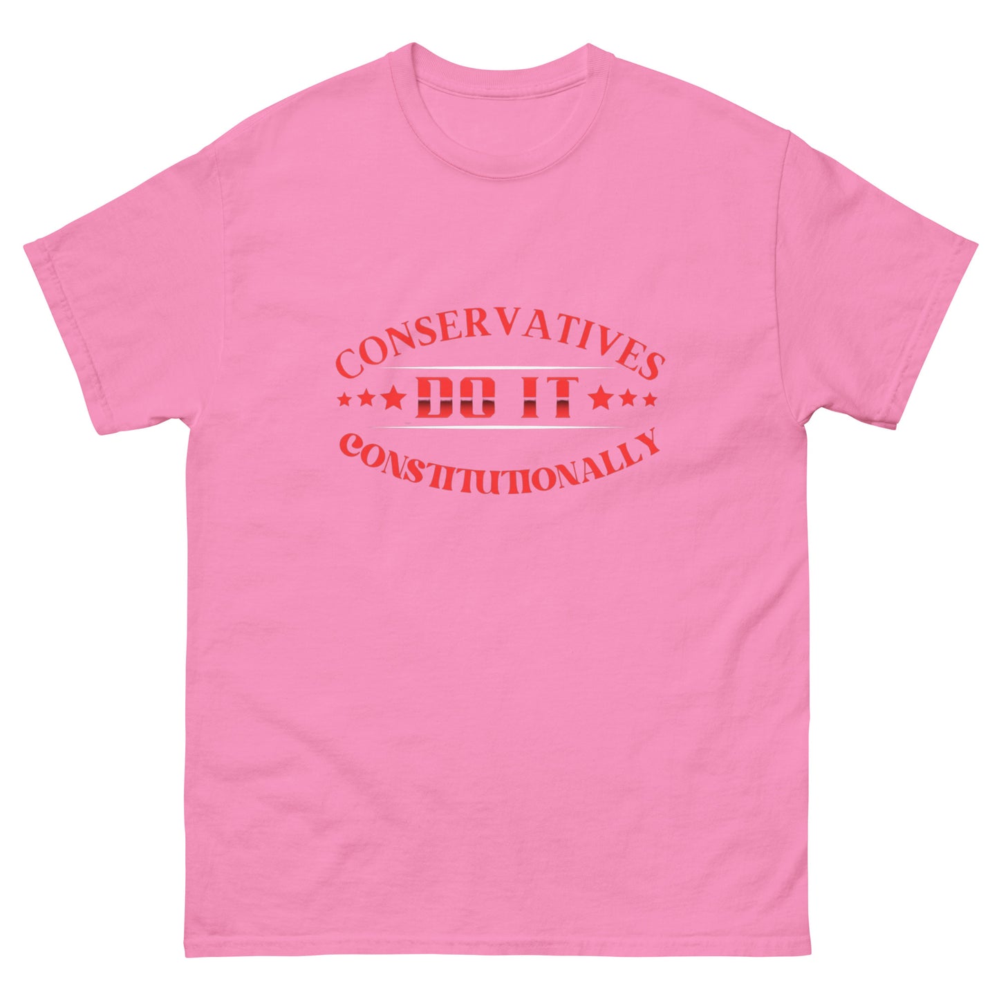 "CONSERVATIVES DO IT CONSTITUTIONALLY" RED VERS. - UNISEX T-SHIRT