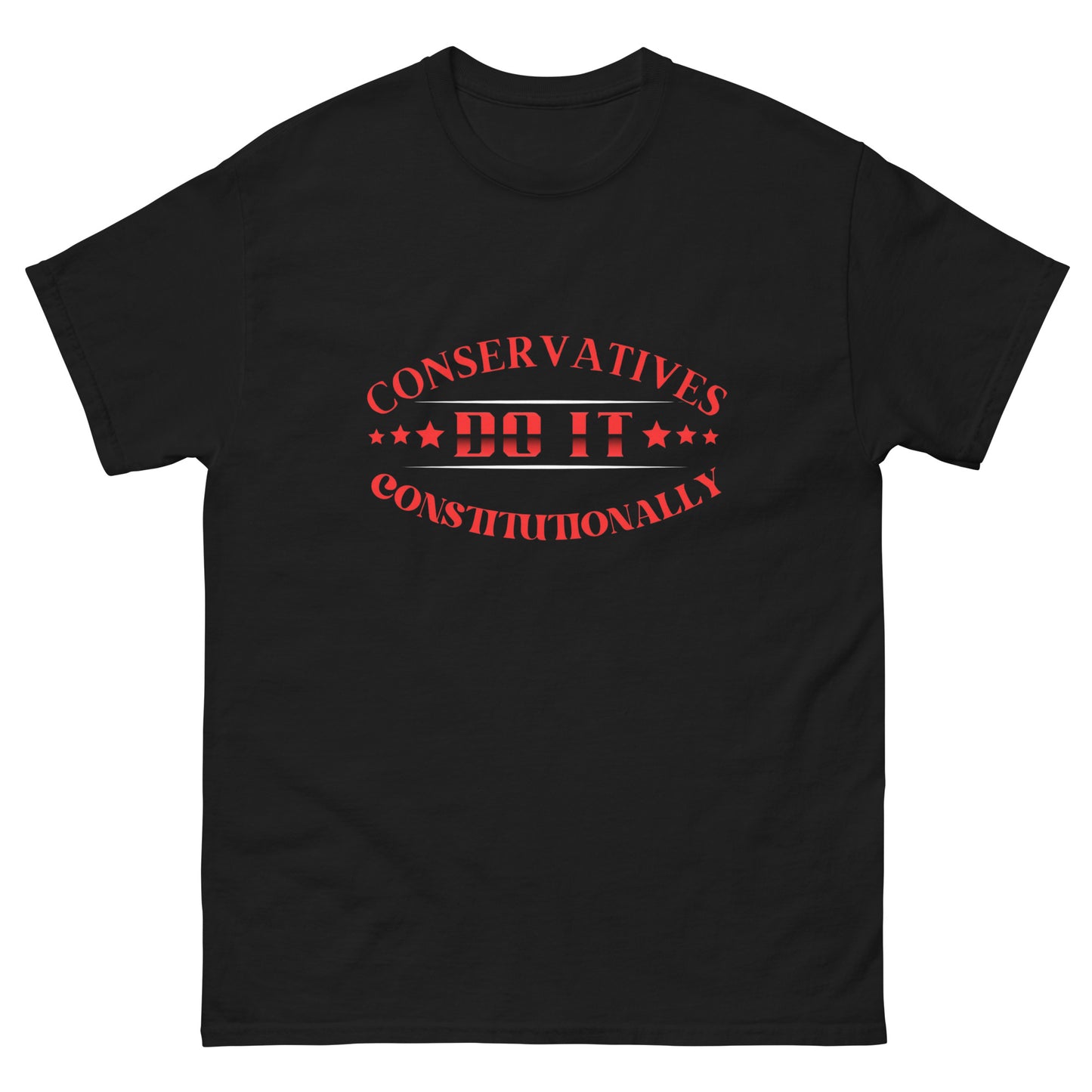 "CONSERVATIVES DO IT CONSTITUTIONALLY" RED VERS. - UNISEX T-SHIRT