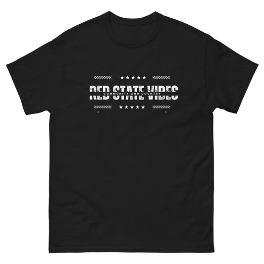 "RED STATE VIBES COMMUNITY AND COUNTRY" WHITE VERS. - UNISEX T-SHIRT