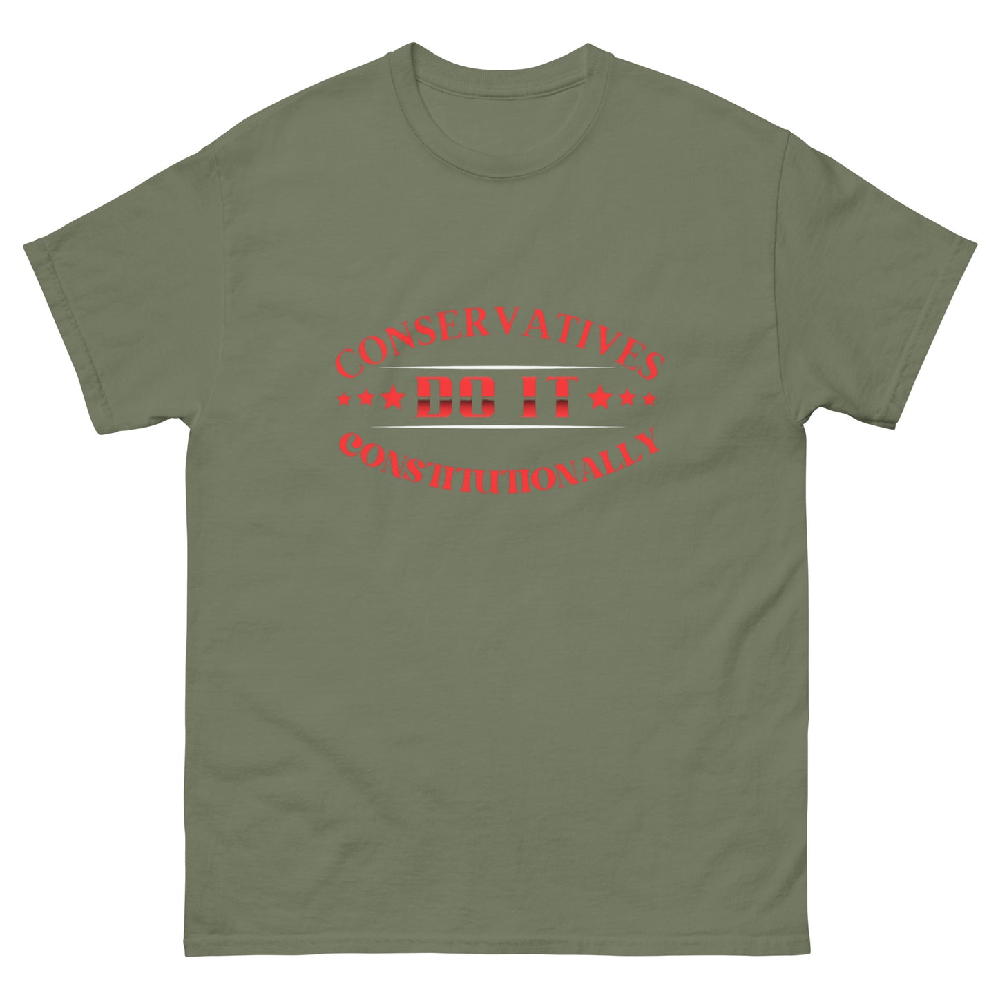 "CONSERVATIVES DO IT CONSTITUTIONALLY" RED VERS. - UNISEX T-SHIRT