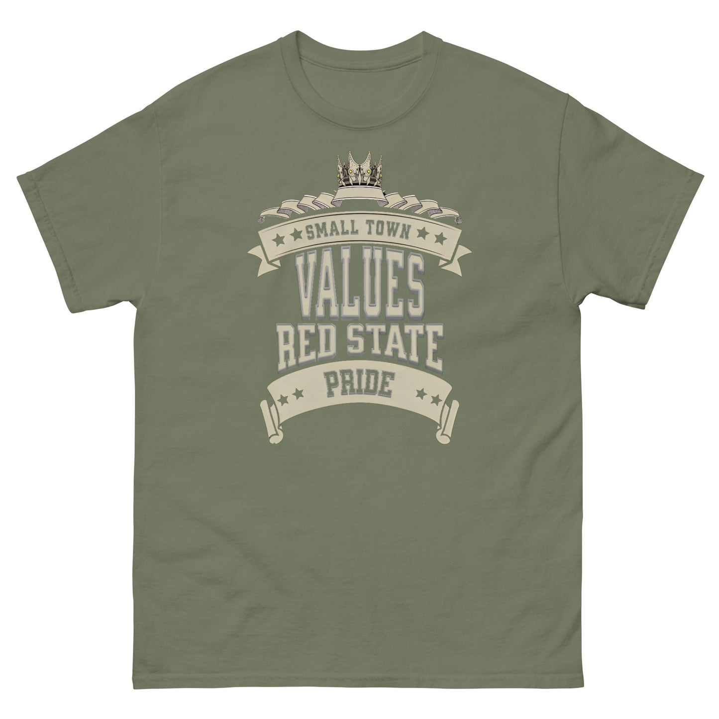 "SMALL TOWN VALUES RED STATE PRIDE". - UNISEX T-SHIRT