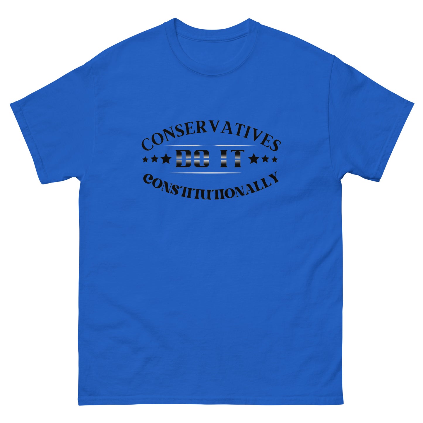 "CONSERVATIVES DO IT CONSTITUTIONALLY" BLACK VERS. - UNISEX T-SHIRT