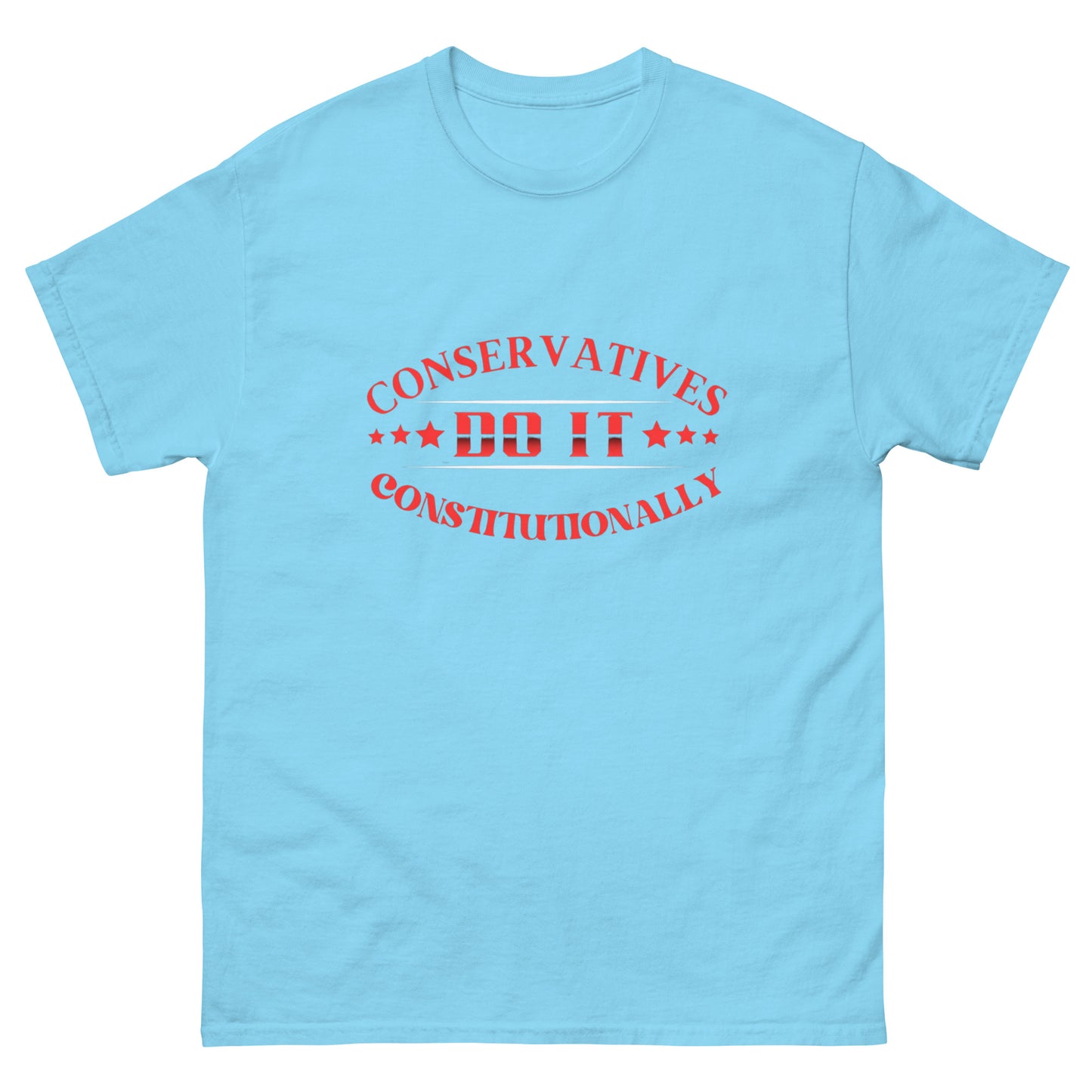 "CONSERVATIVES DO IT CONSTITUTIONALLY" RED VERS. - UNISEX T-SHIRT