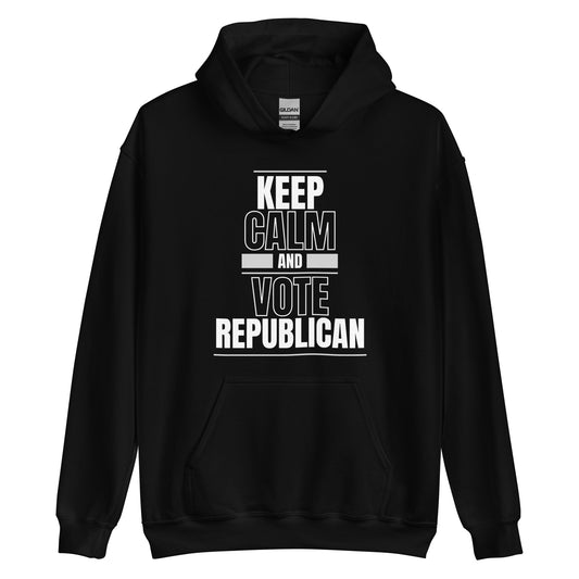 "KEEP CALM AND VOTE REPUBLICAN" WHITE VERS. - UNISEX HODDIE