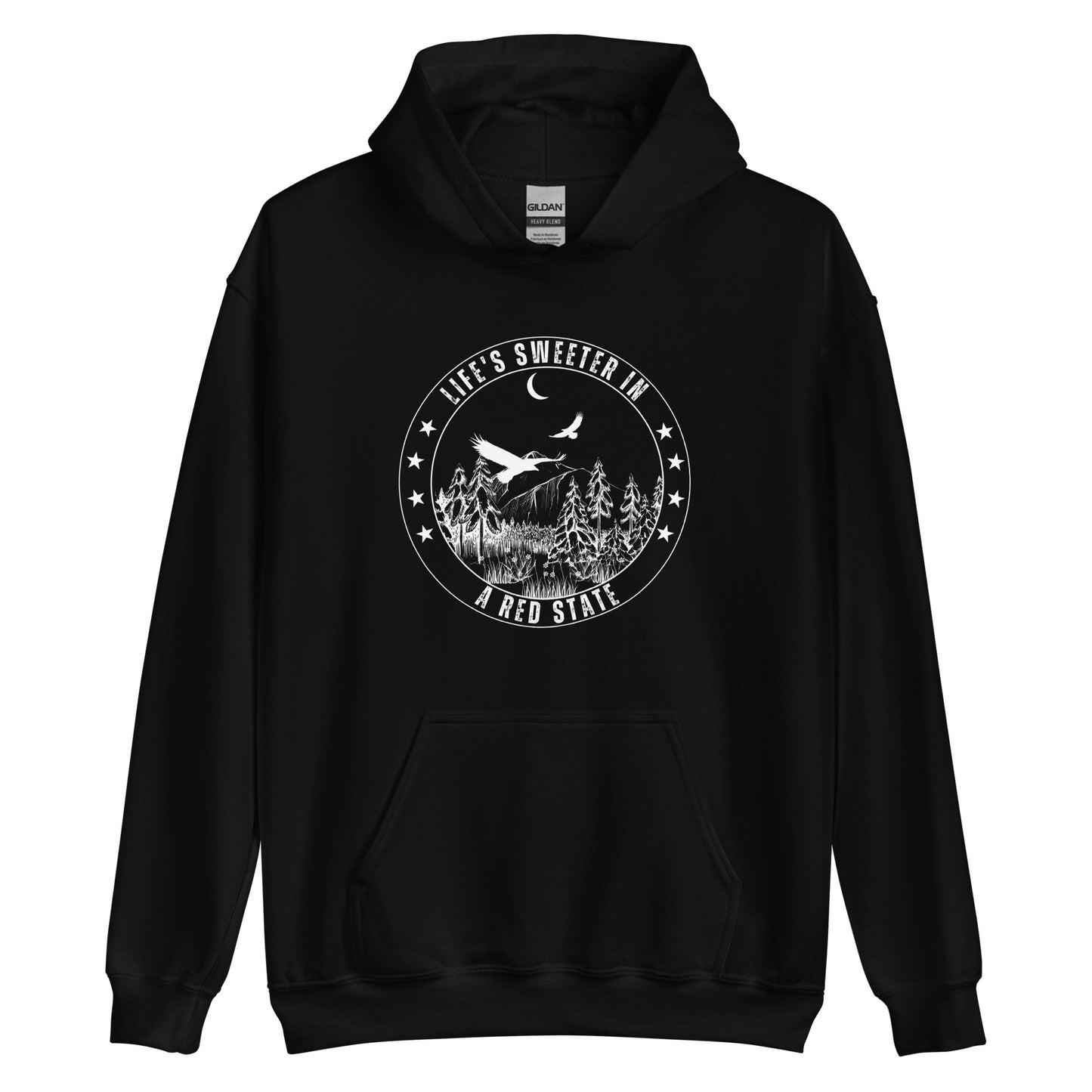 "LIFE'S SWEETER IN A RED STATE" WHITE VERS. - UNISEX HOODIE