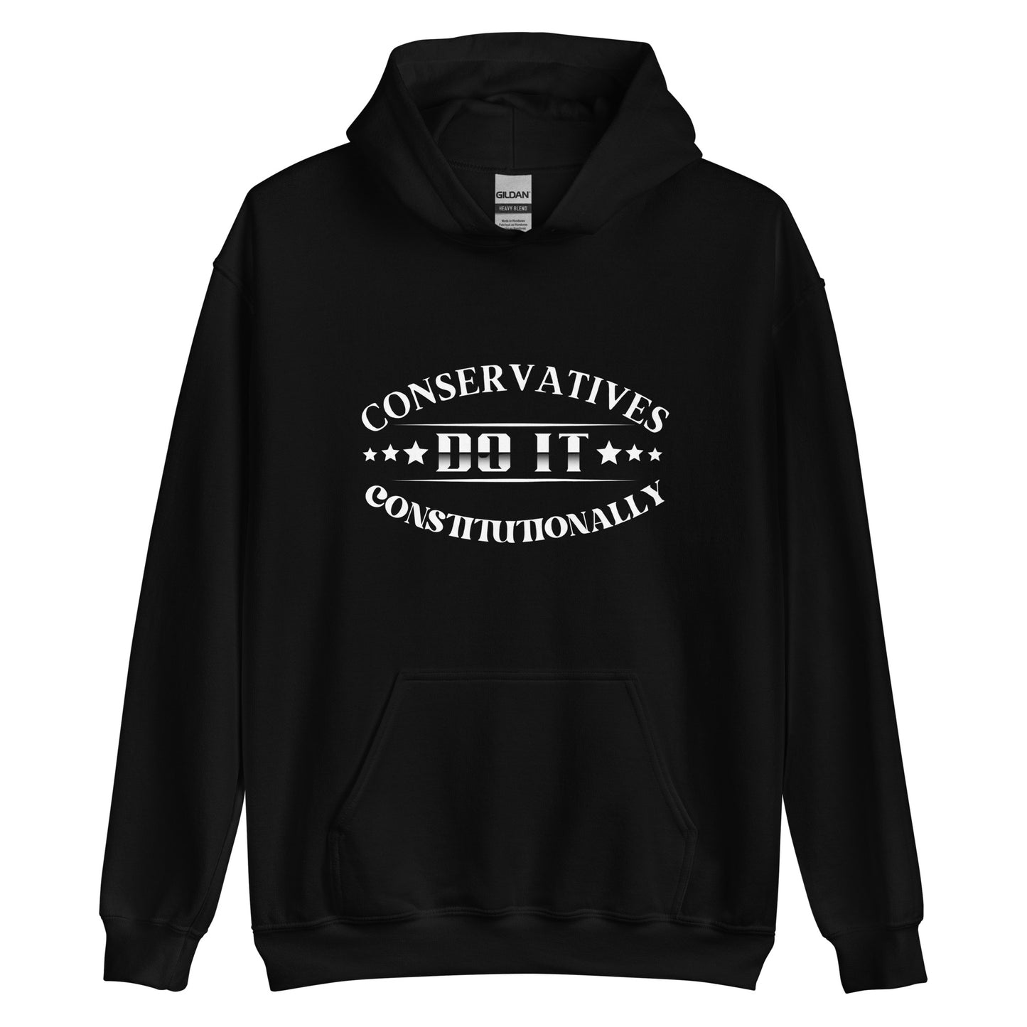 "CONSERVATIVES DO IT CONSTITUTIONALLY" WHITE VERS. - UNISEX HOODIE