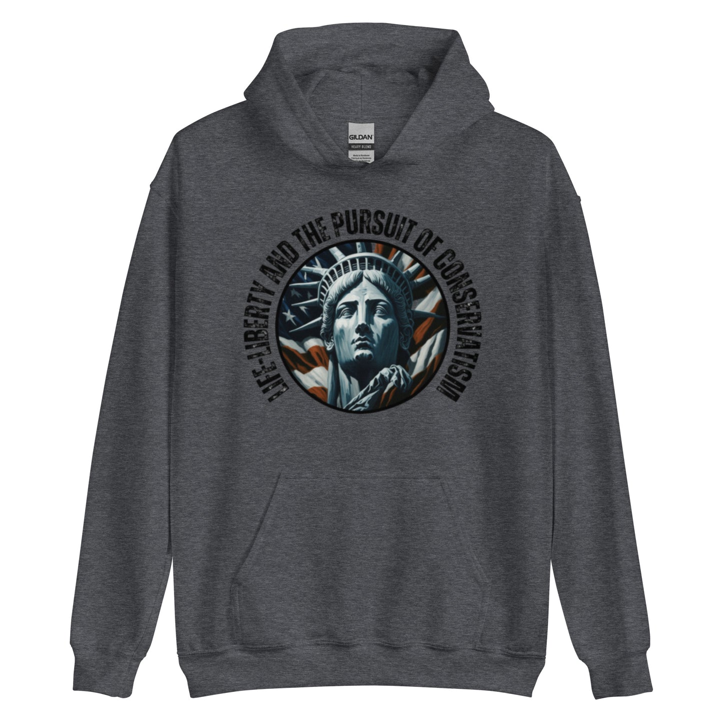 "LIFE-LIBERTY AND THE PURSUIT OF CONSERVATISM" BLACK VERS. - UNISEX HOODIE