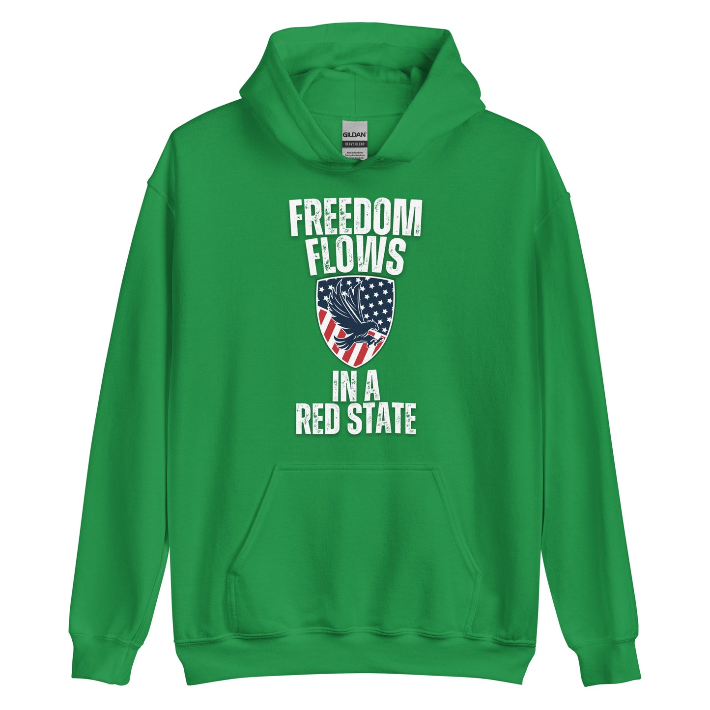 "FREEDOM FLOWS IN A RED STATE" WHITE VERS. - UNISEX HOODIE