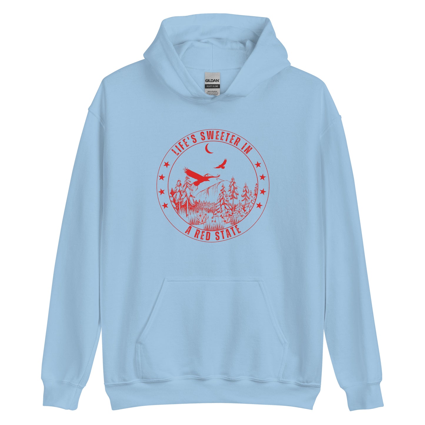 "LIFE'S SWEETER IN A RED STATE" RED VERS. - UNISEX HOODIE