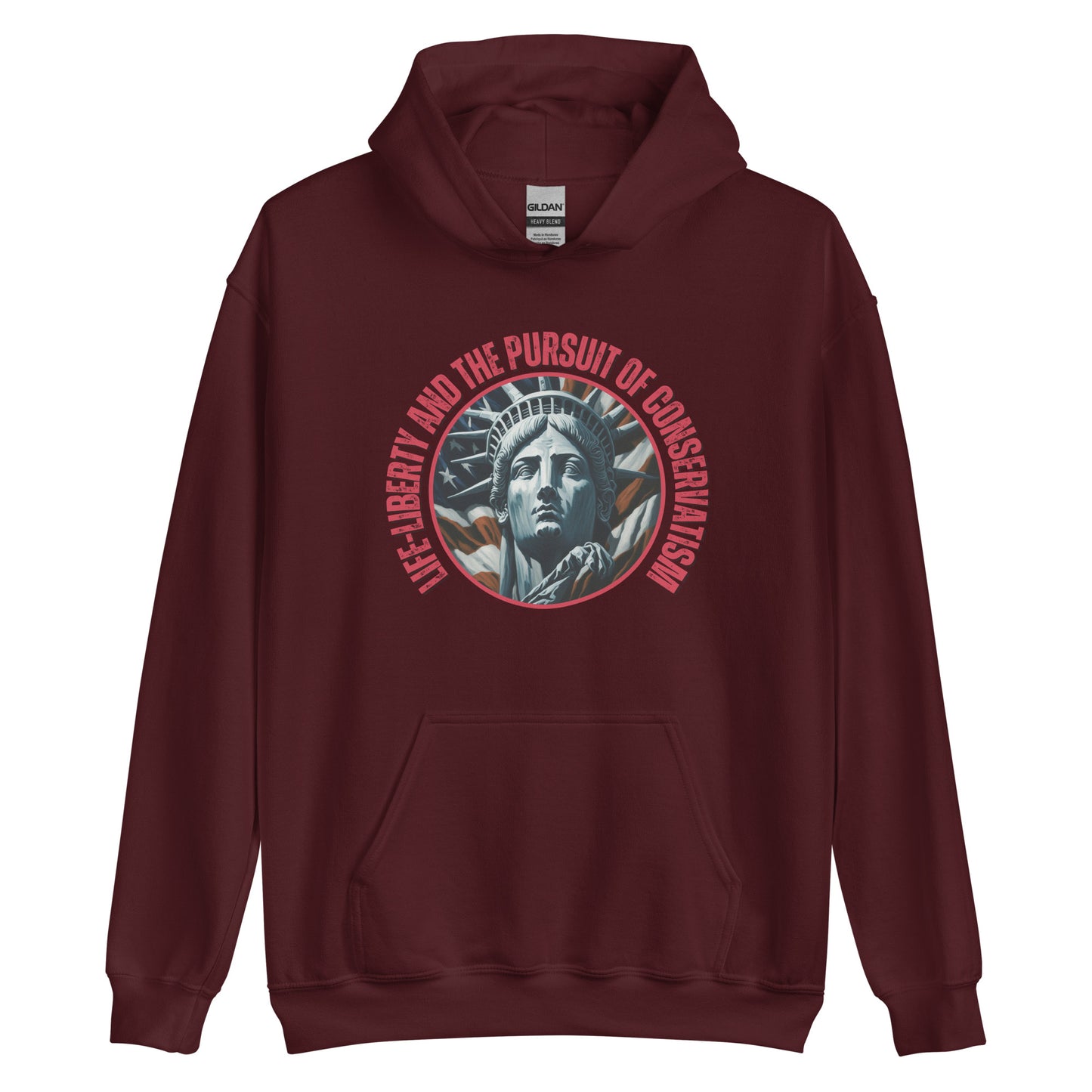 "LIFE-LIBERTY AND THE PURSUIT OF CONSERVATISM" RED VERS . - UNISEX HOODIE