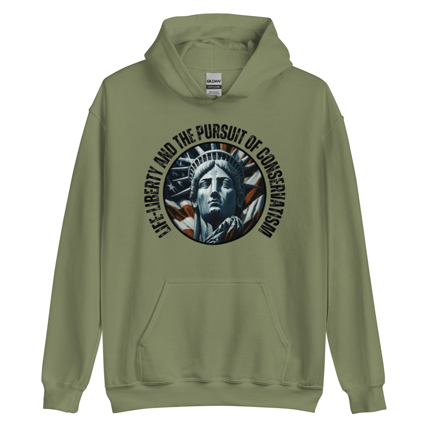 "LIFE-LIBERTY AND THE PURSUIT OF CONSERVATISM" BLACK VERS. - UNISEX HOODIE