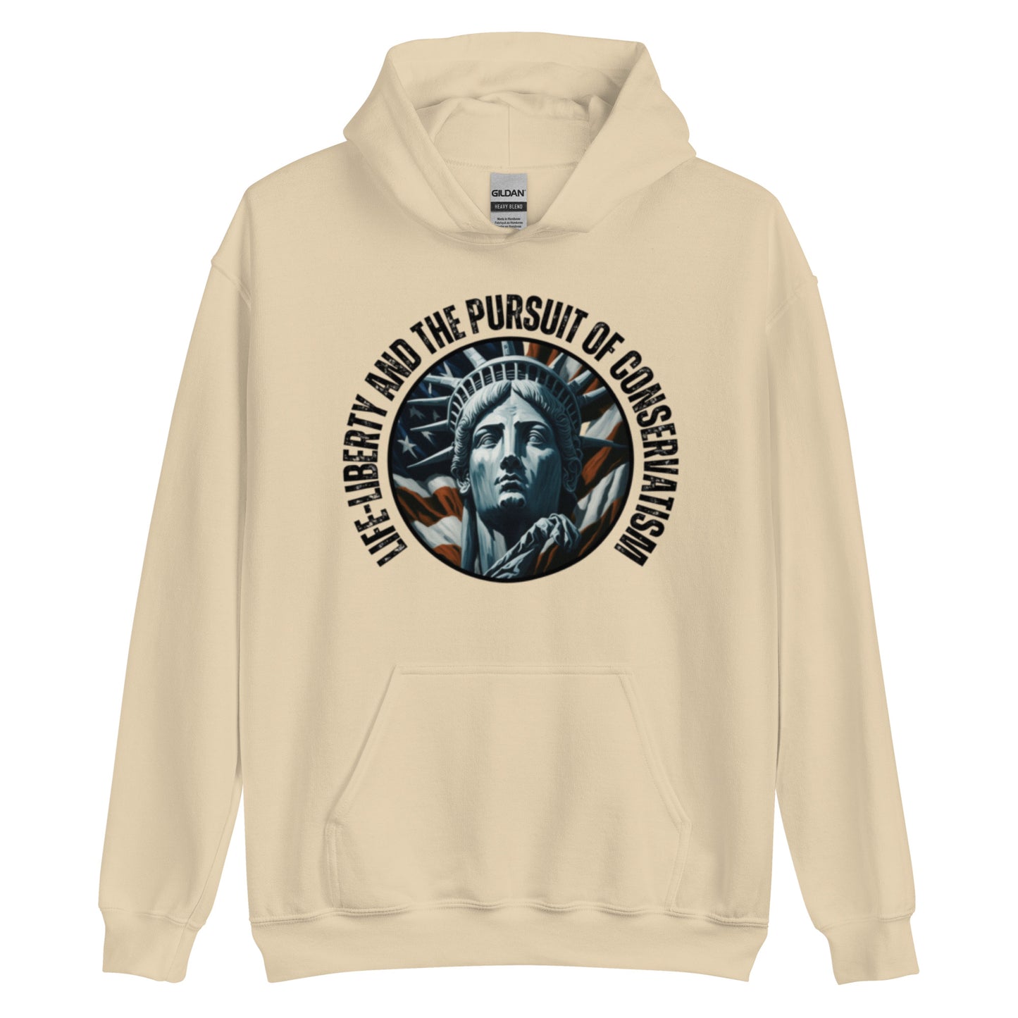 "LIFE-LIBERTY AND THE PURSUIT OF CONSERVATISM" BLACK VERS. - UNISEX HOODIE