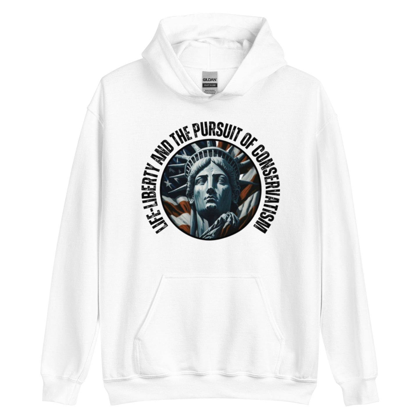 "LIFE-LIBERTY AND THE PURSUIT OF CONSERVATISM" BLACK VERS. - UNISEX HOODIE