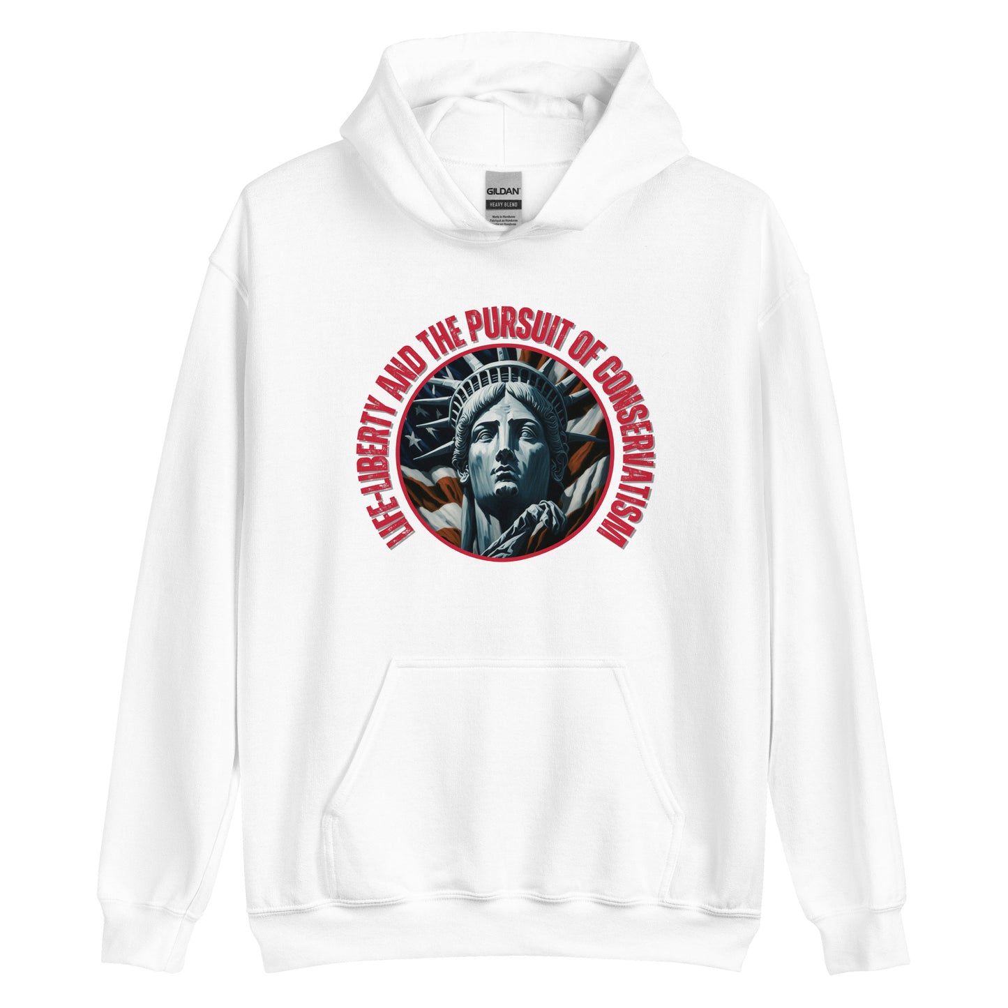 "LIFE-LIBERTY AND THE PURSUIT OF CONSERVATISM" RED VERS . - UNISEX HOODIE