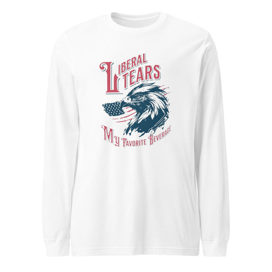 "LIBERAL TEARS MY FAVOURITE BEVERAGE" RED VERS.- UNISEX LONG SLEEVE TEE